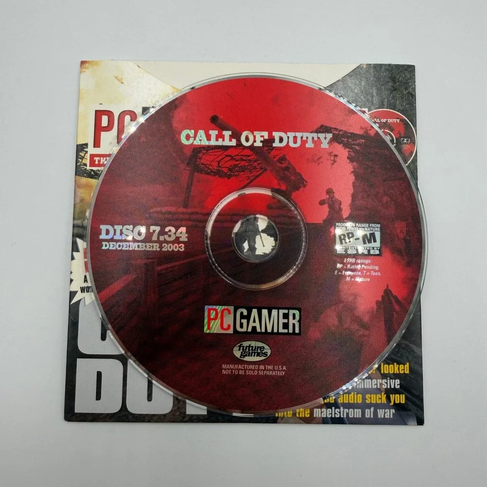 PC Gamer CD Dec 2003 Disc 7.34 Call of Duty Exclusive Demo Vintage PC Game Disc